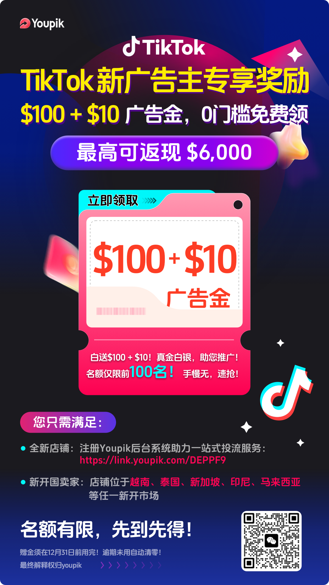 Youpik Ads-TikTok广告代理一站式管理平台 让全球TikTok广告投放更省、更快、更专业