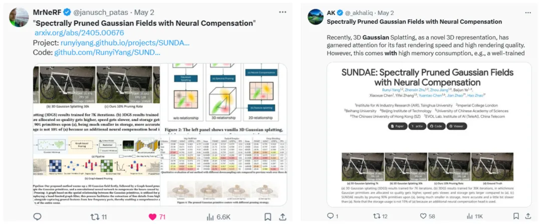 告别3D高斯Splatting算法，带神经补偿的频谱剪枝高斯场SUNDAE开源了