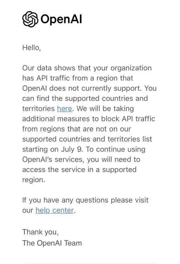 怎么破？OpenAI 突然宣布阻止中国访问API服务！ 转载