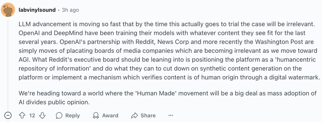 配合OpenAI搞数据垄断，排挤Anthropic？Reddit撕破脸：赔钱！网友：互联网还没死！AGI太快这官司打完早没意义了 